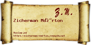 Zicherman Márton névjegykártya