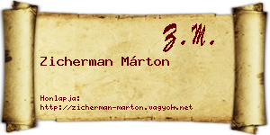 Zicherman Márton névjegykártya